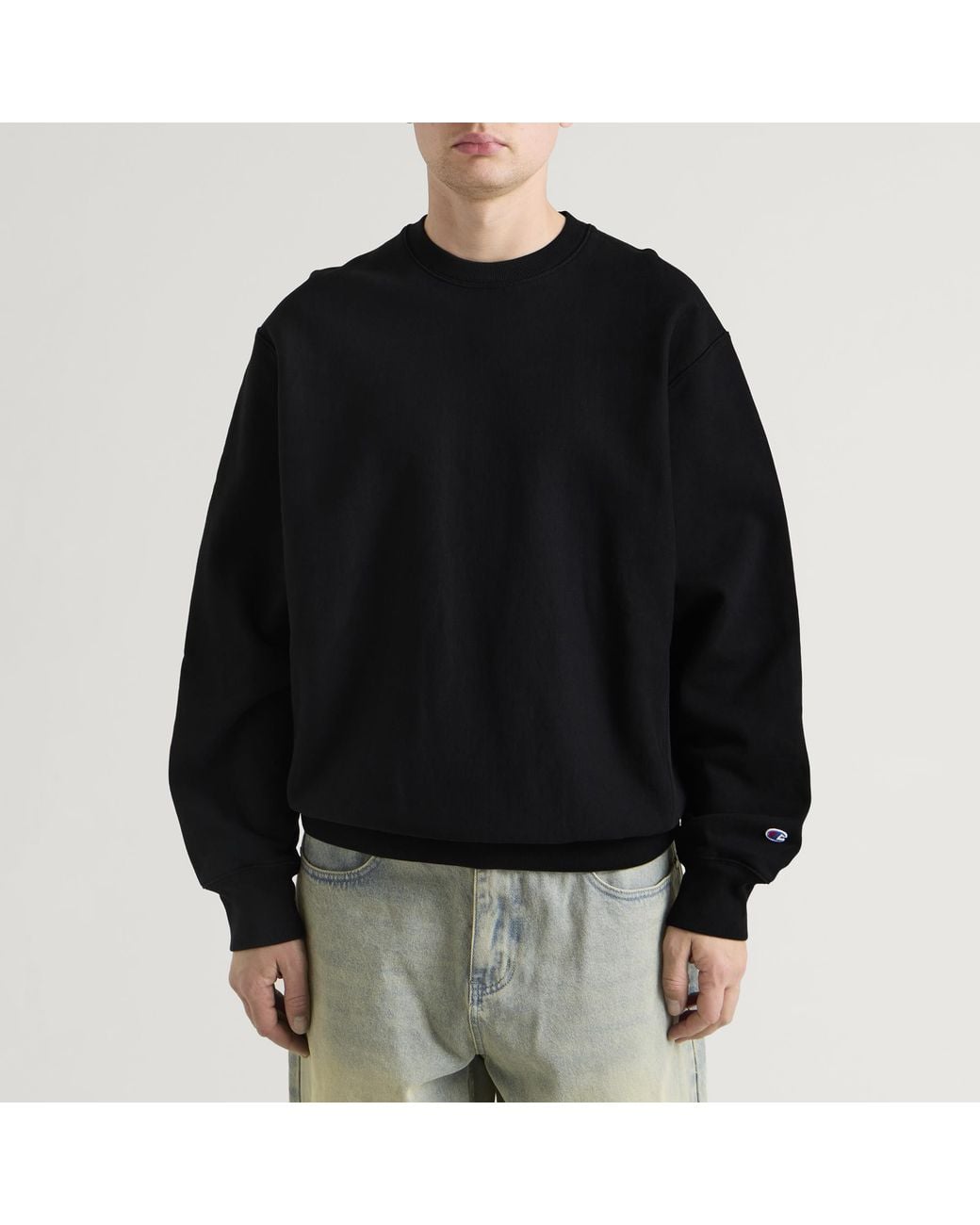 Champion Black Reverse Weave Relaxed Sweatshirt for men