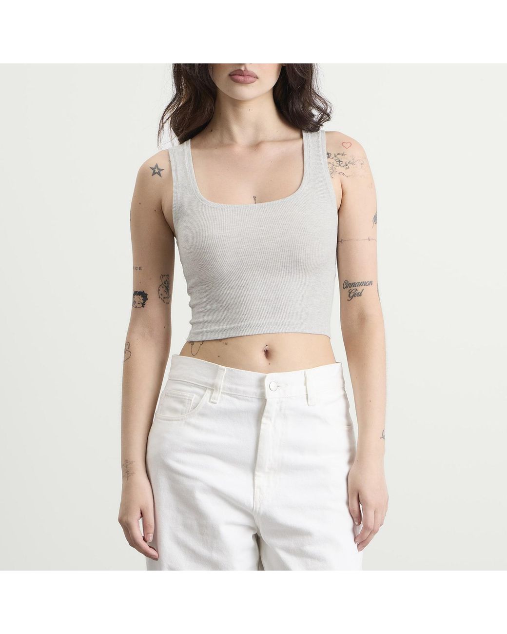 Skims White Cotton Rib Tank