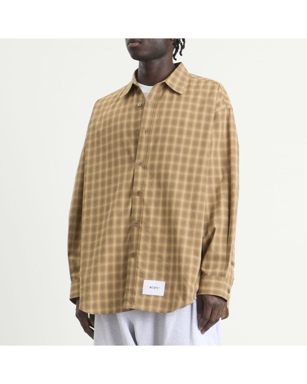 (w)taps Natural Txt 01 Long Sleeve Shirt for men