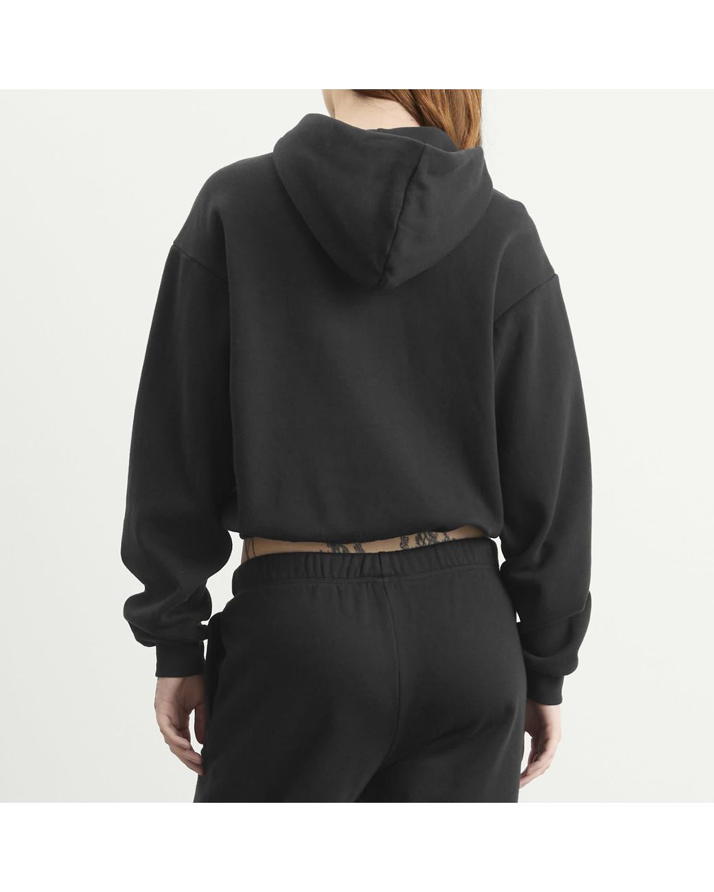 Skims Black Cotton Fleece Classic Pullover Hoodie