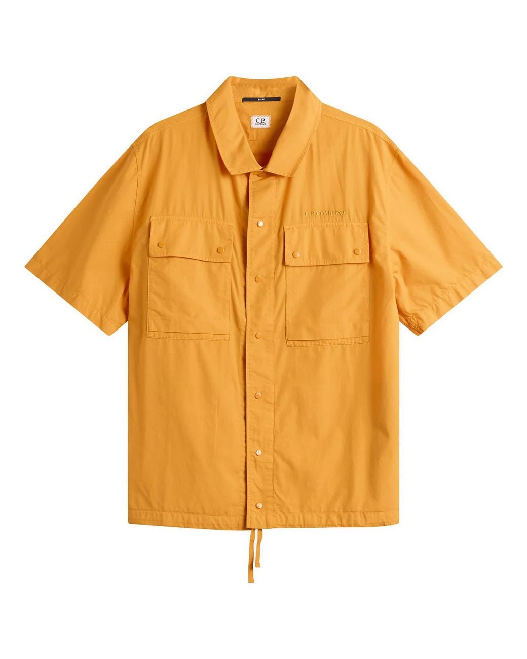 C.P. Company Ripstop Shorts Sleeve Overshirt in Yellow for Men | Lyst