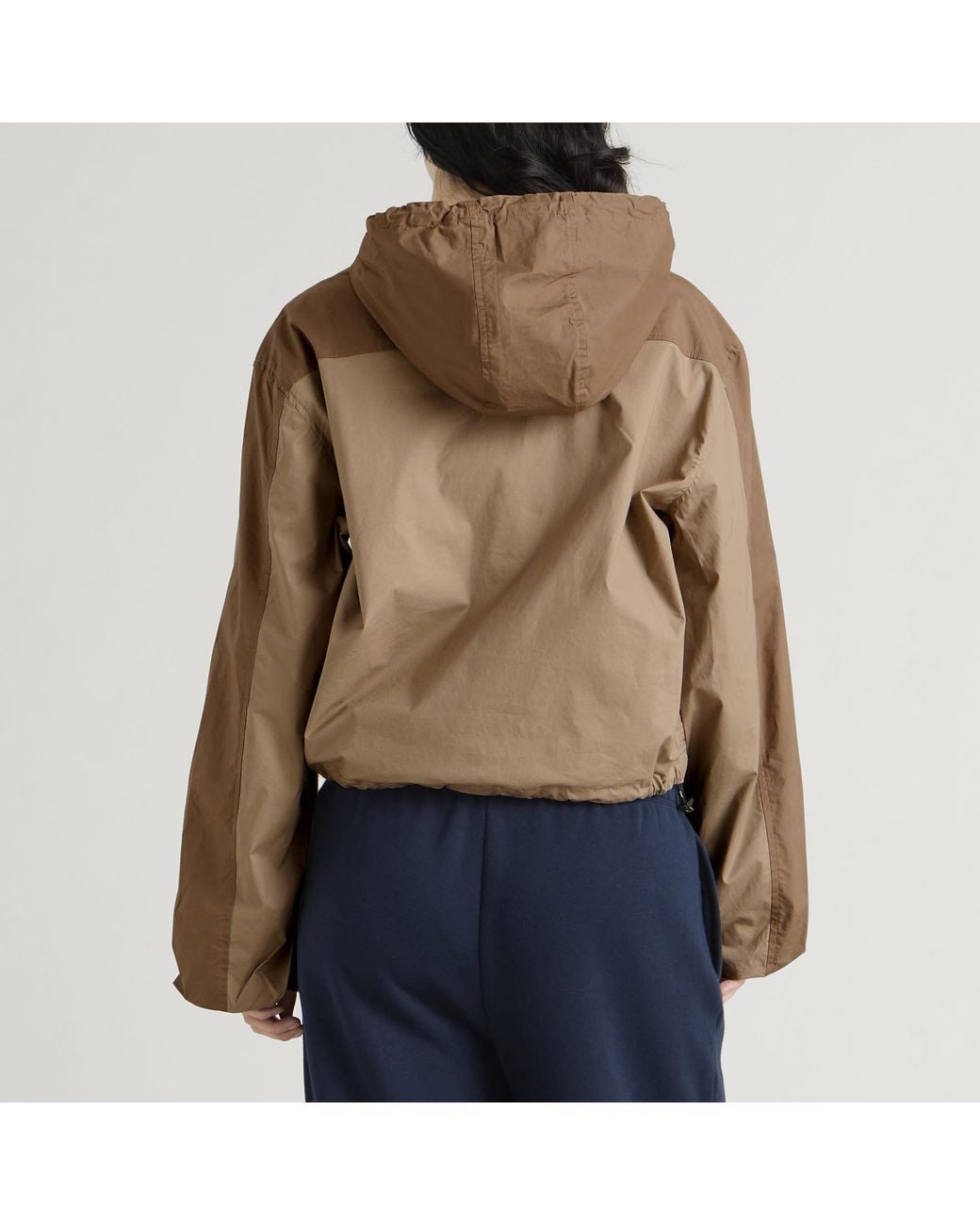 Skims Natural Woven Cotton Half Zip Pullover