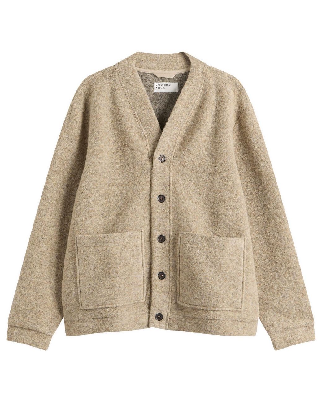 Universal Works Natural Wool Fleece Advance Cardigan for men