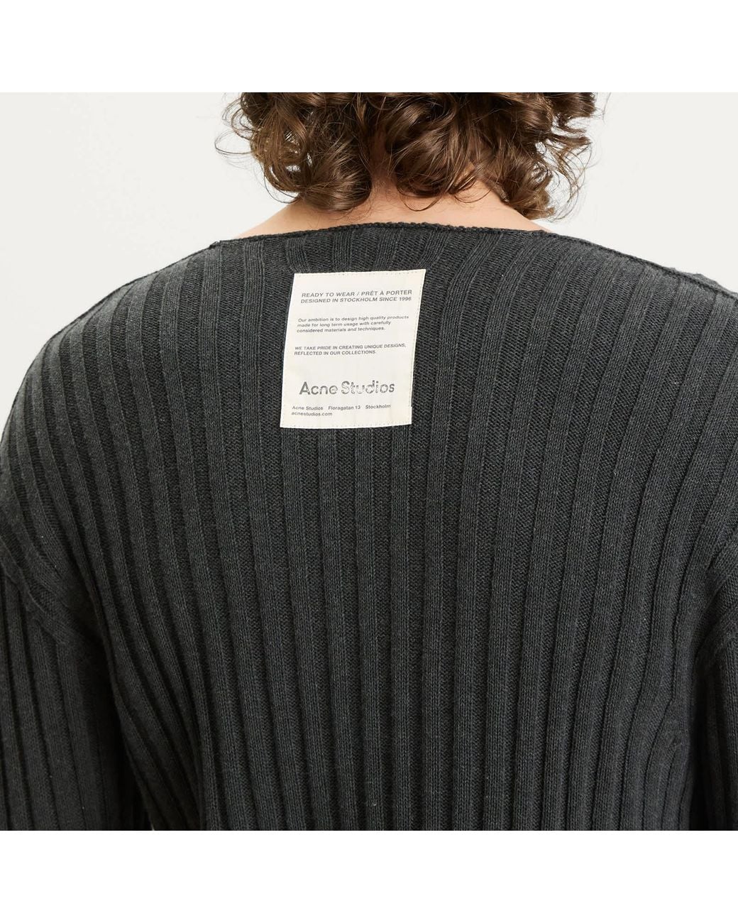 Acne Studios Kartic Cotton Core Ribbed Jumper in Gray for Men | Lyst