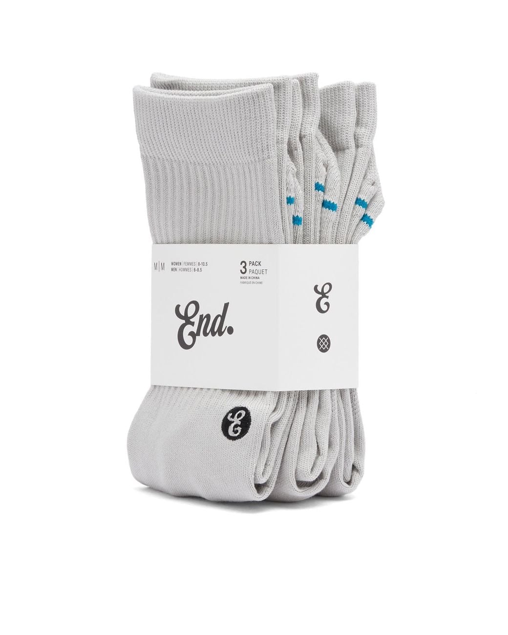 E by END. White Stance For Basic Crew 3-Pack