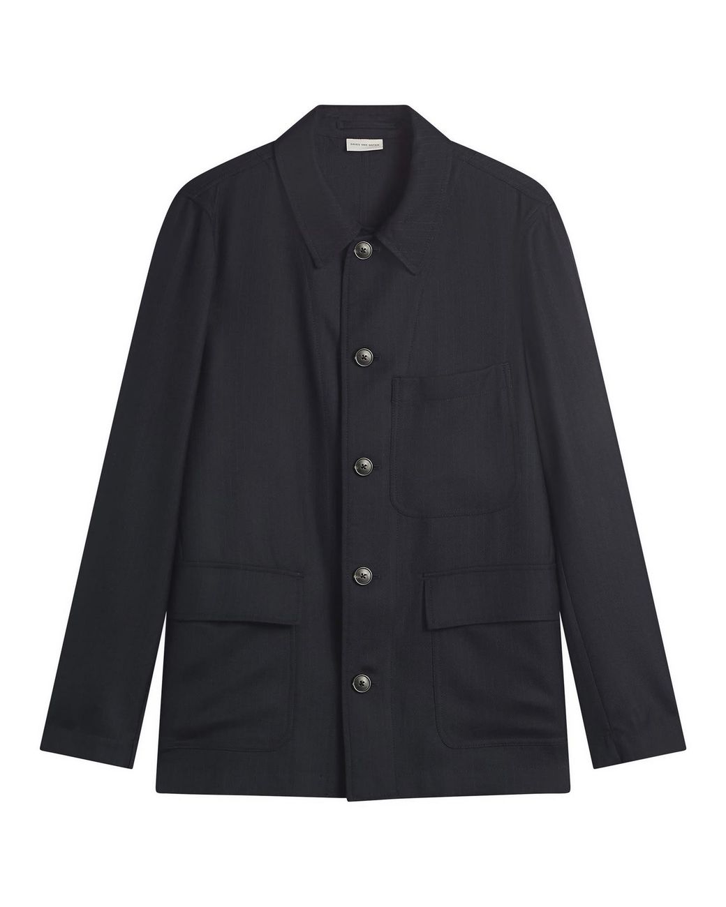 Dries Van Noten Blue Pinstripe Worsted Wool Jacket for men
