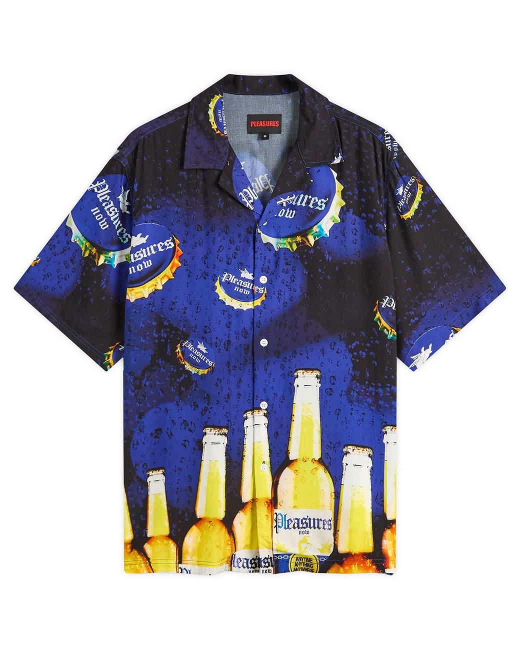 Pleasures Blue Cerveza Vacation Shirt for men