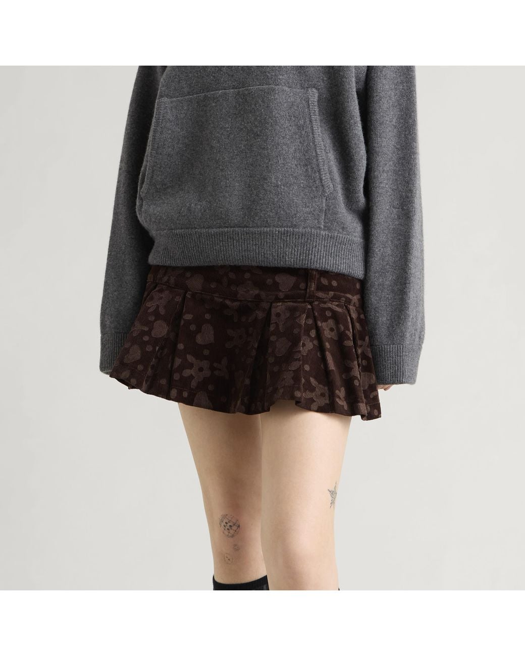 PAOLINA RUSSO Black Pleated Mini Skirt