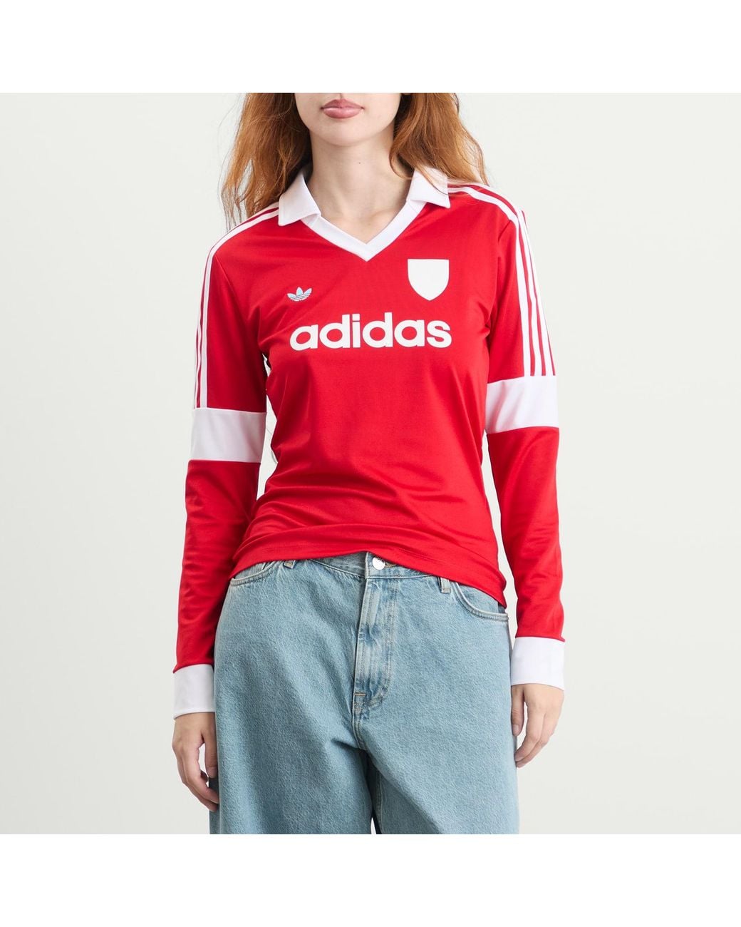 Adidas Red Footie Collar T-Shirt