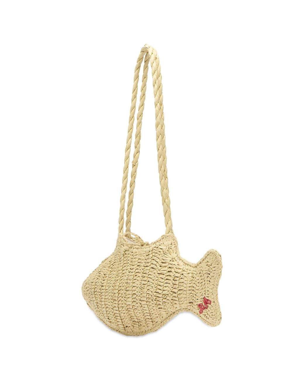 Damson Madder Metallic Raffia Fish Bag