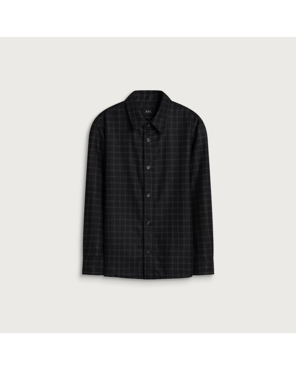 A.P.C. Black Bobby Wondowpane Check Overshirt for men