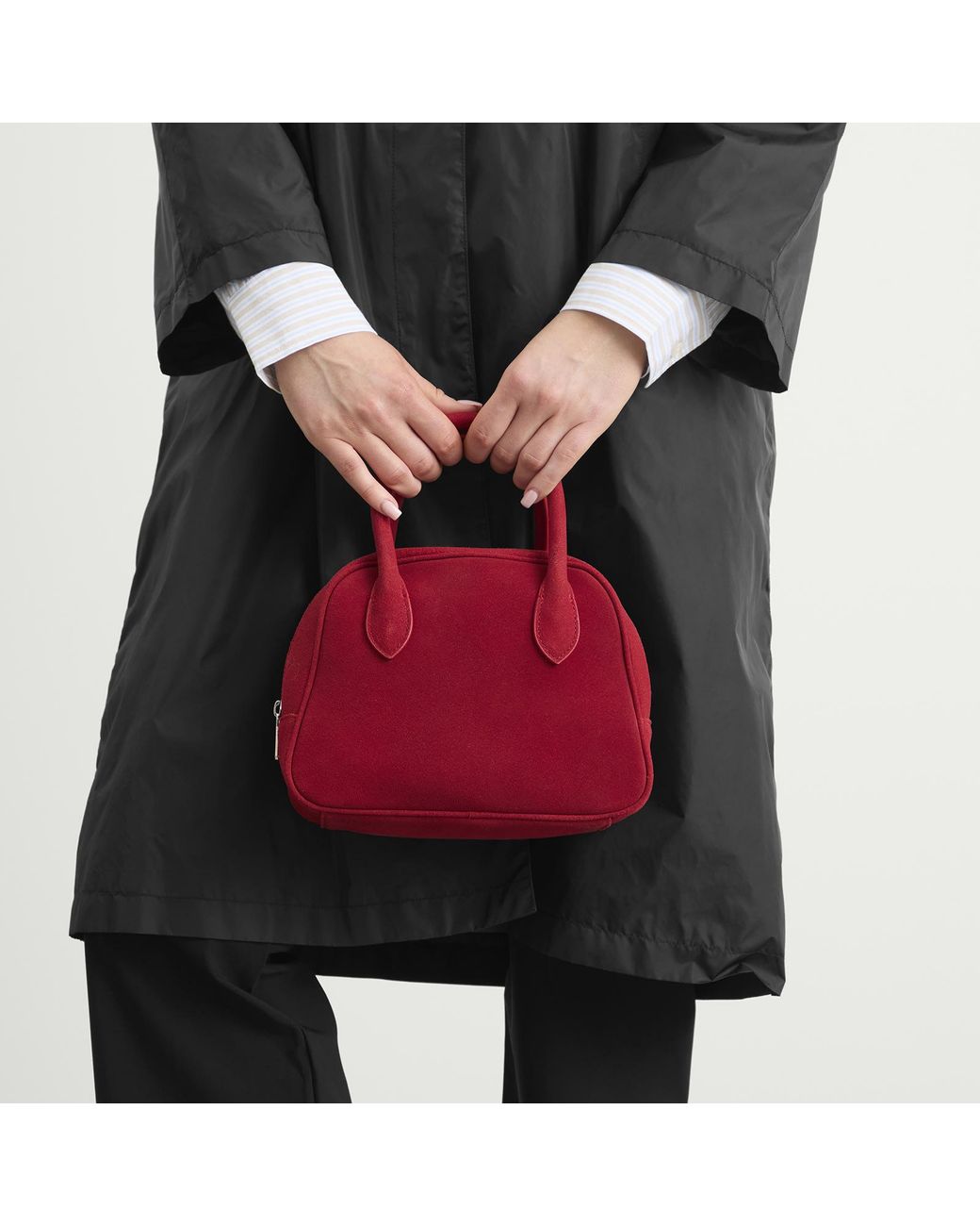 DUNST Red Suede Boston Bag