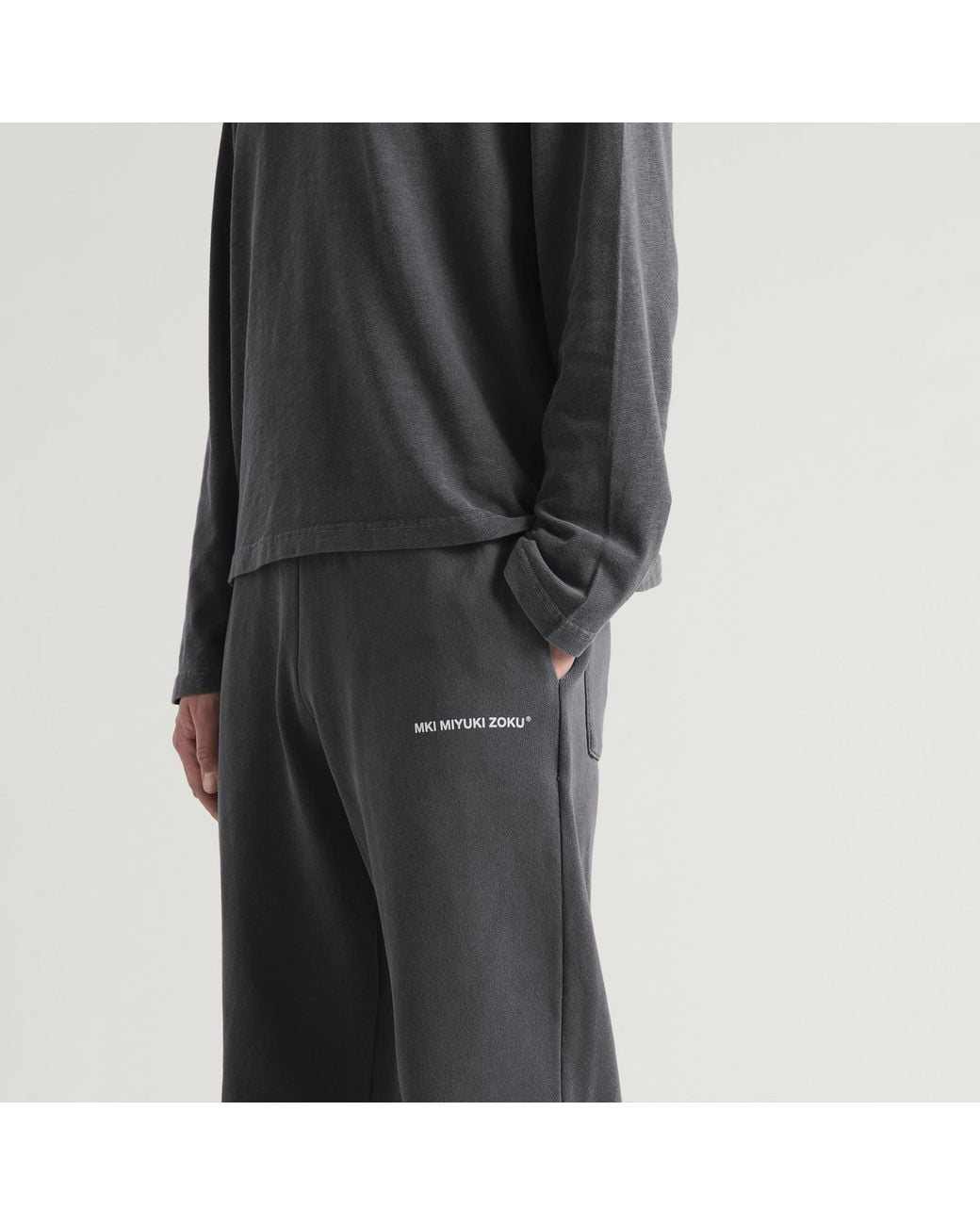 MKI Miyuki-Zoku Gray Uniform Wide Leg Joggers for men