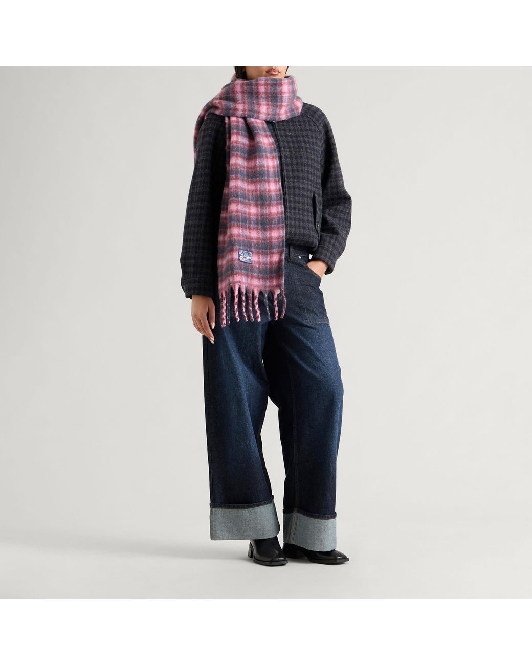 Damson Madder Pink Brushed Fluffy Scarf