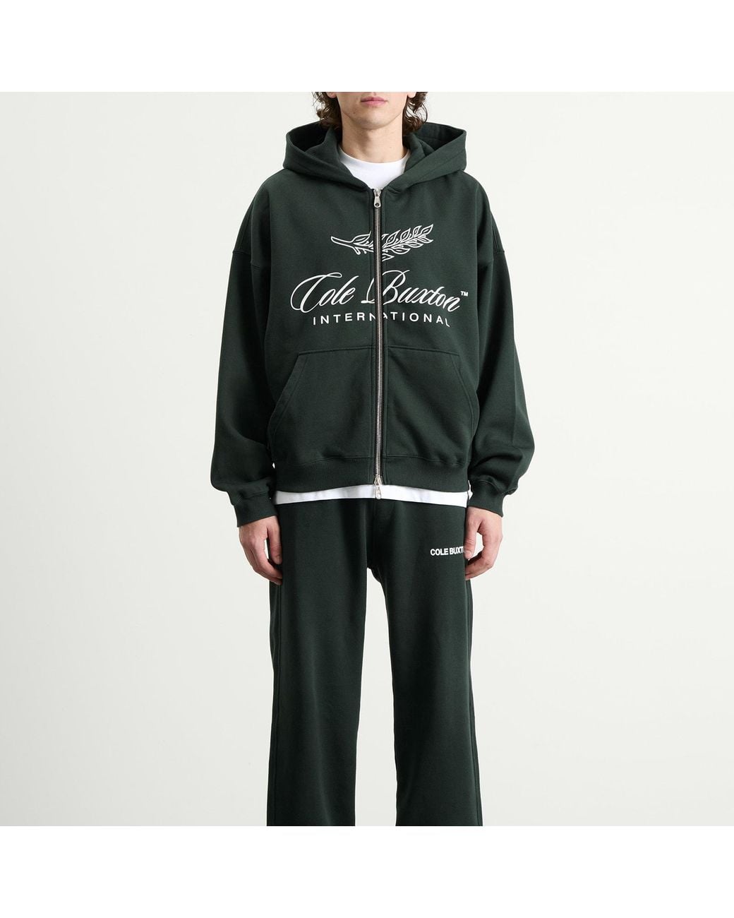 Cole Buxton Green International Zip Hoodie for men