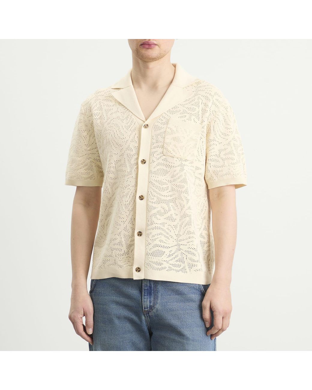 Drole de Monsieur Natural Lace Knitted Shirt for men