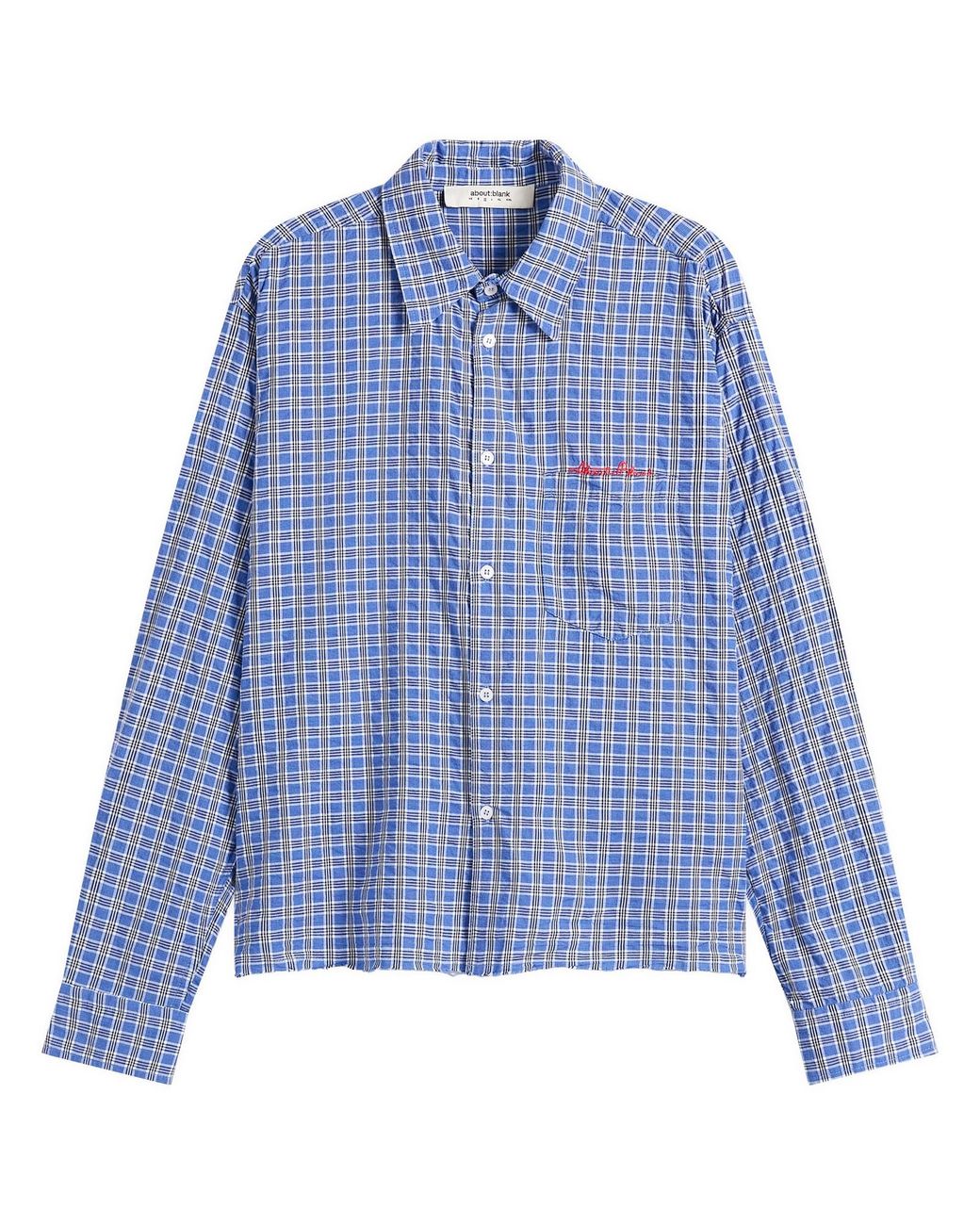 About Blank Blue Raw Hem Check Shirt for men