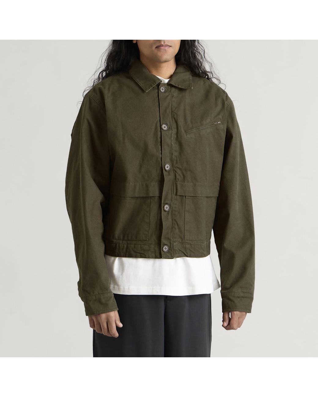 Entire studios Green Hatch Cotton Jacket for men