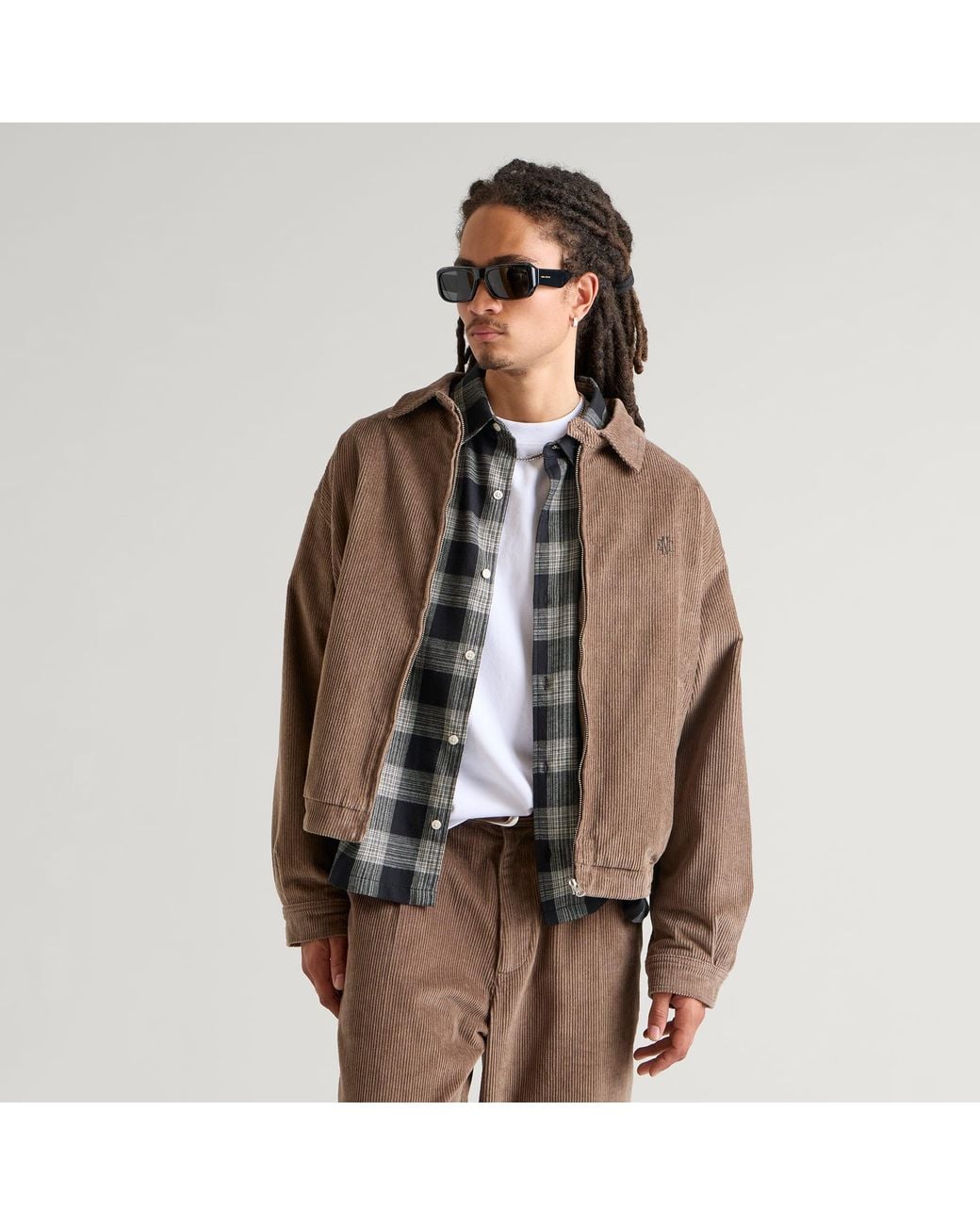 END. Brown Cord Monogram Jacket for men
