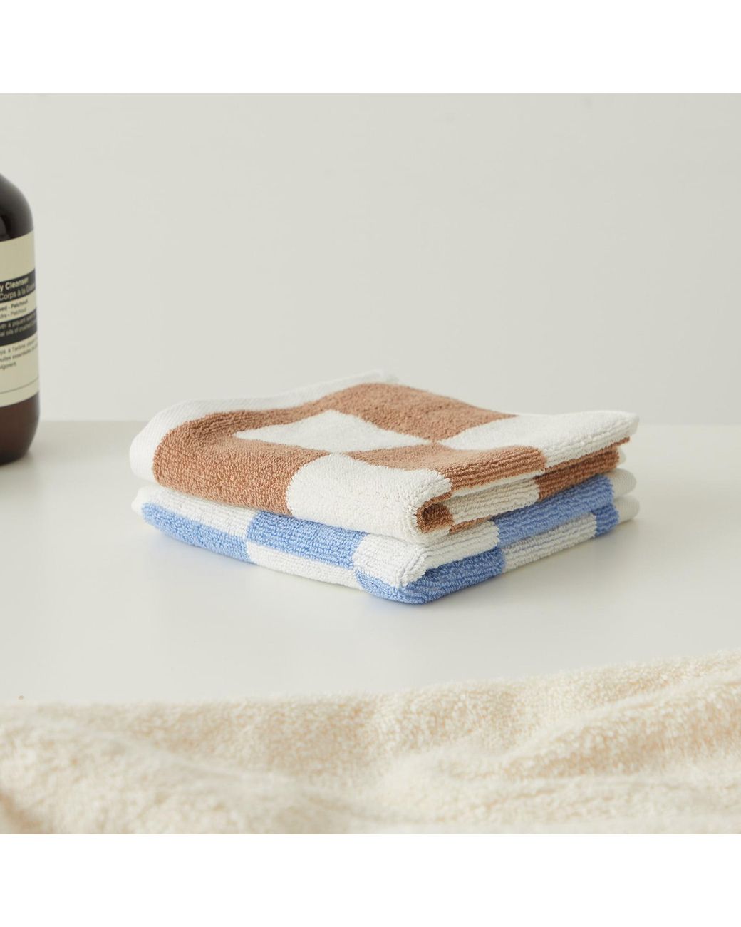 Hay White Check Wash Cloth