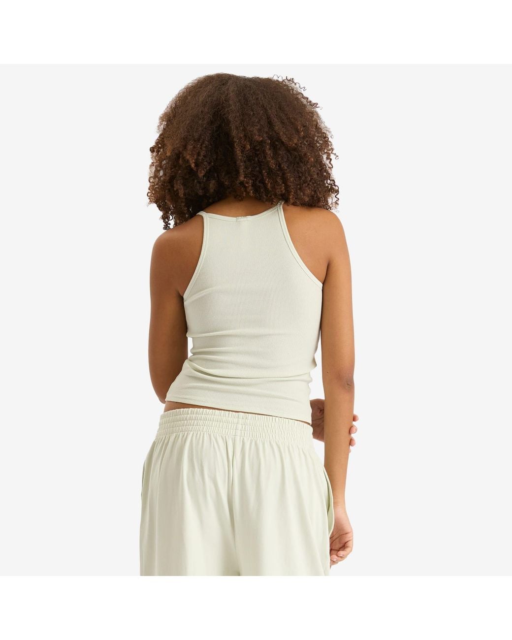Skims White Cotton Rib Scoop Tank