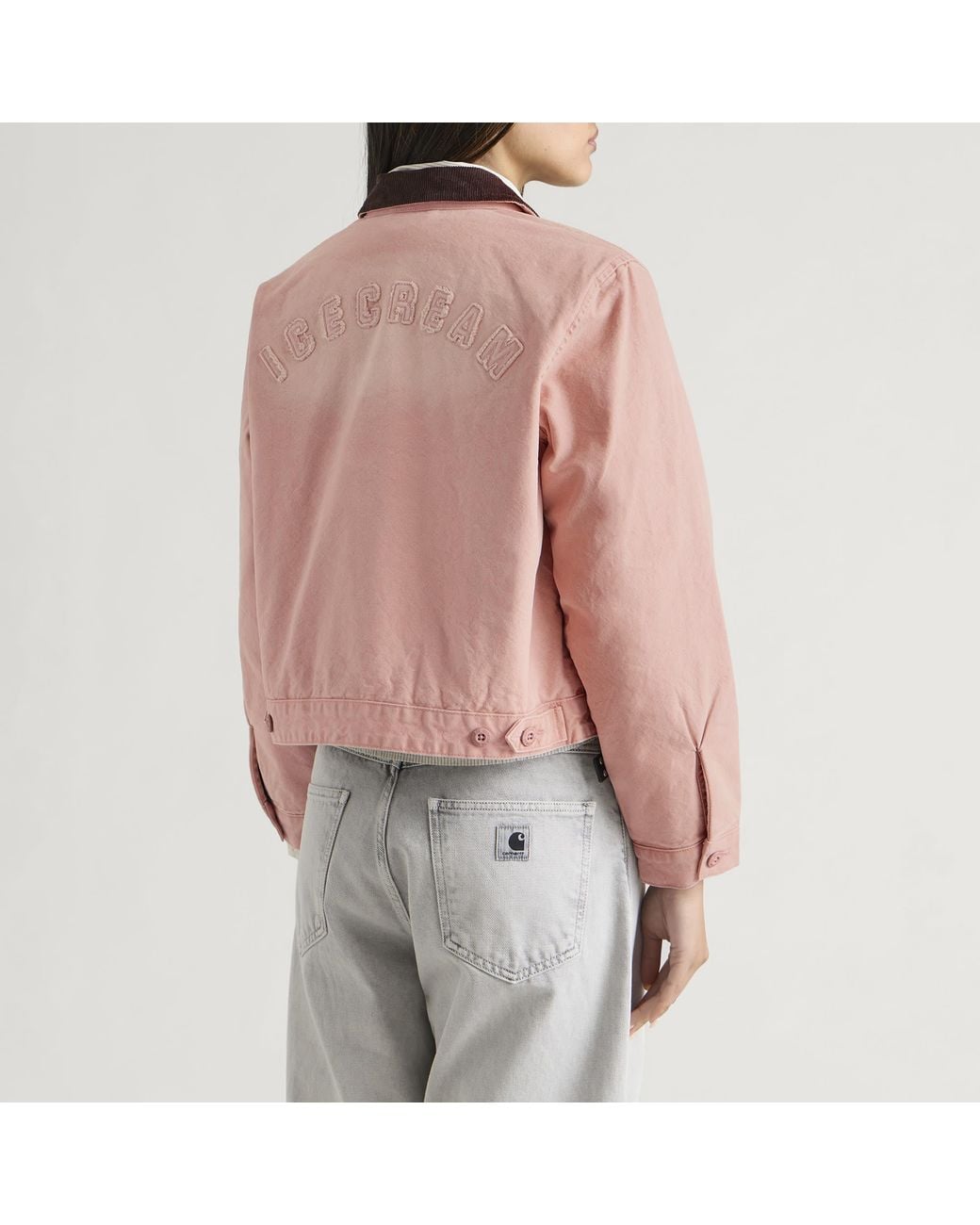 ICECREAM Pink Team Ic Cropped Work Jacket