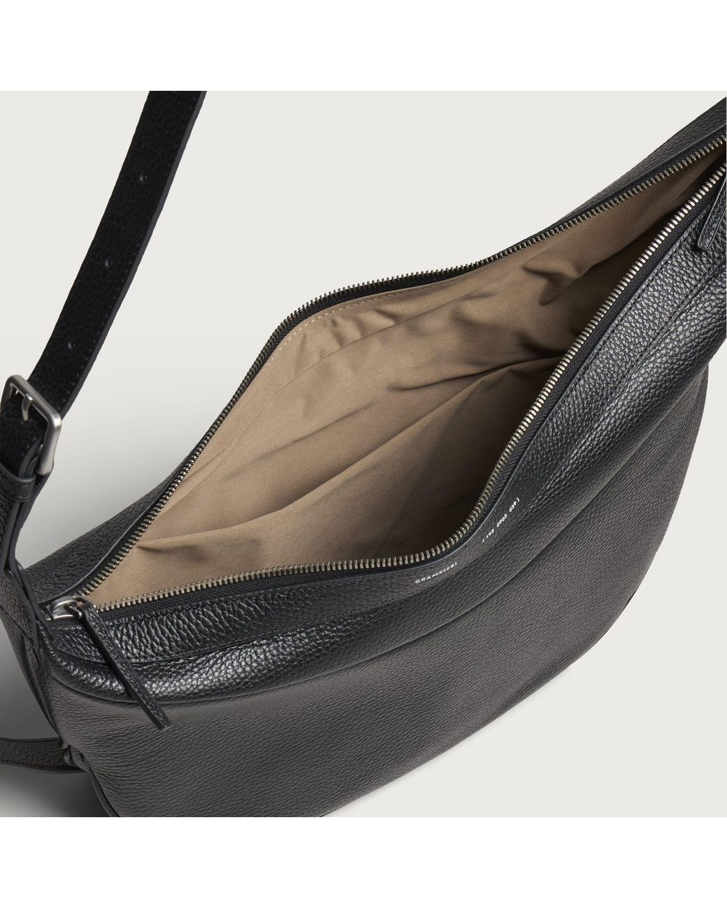 GRAMS28 Black 192 Essential Half Moon Bag for men
