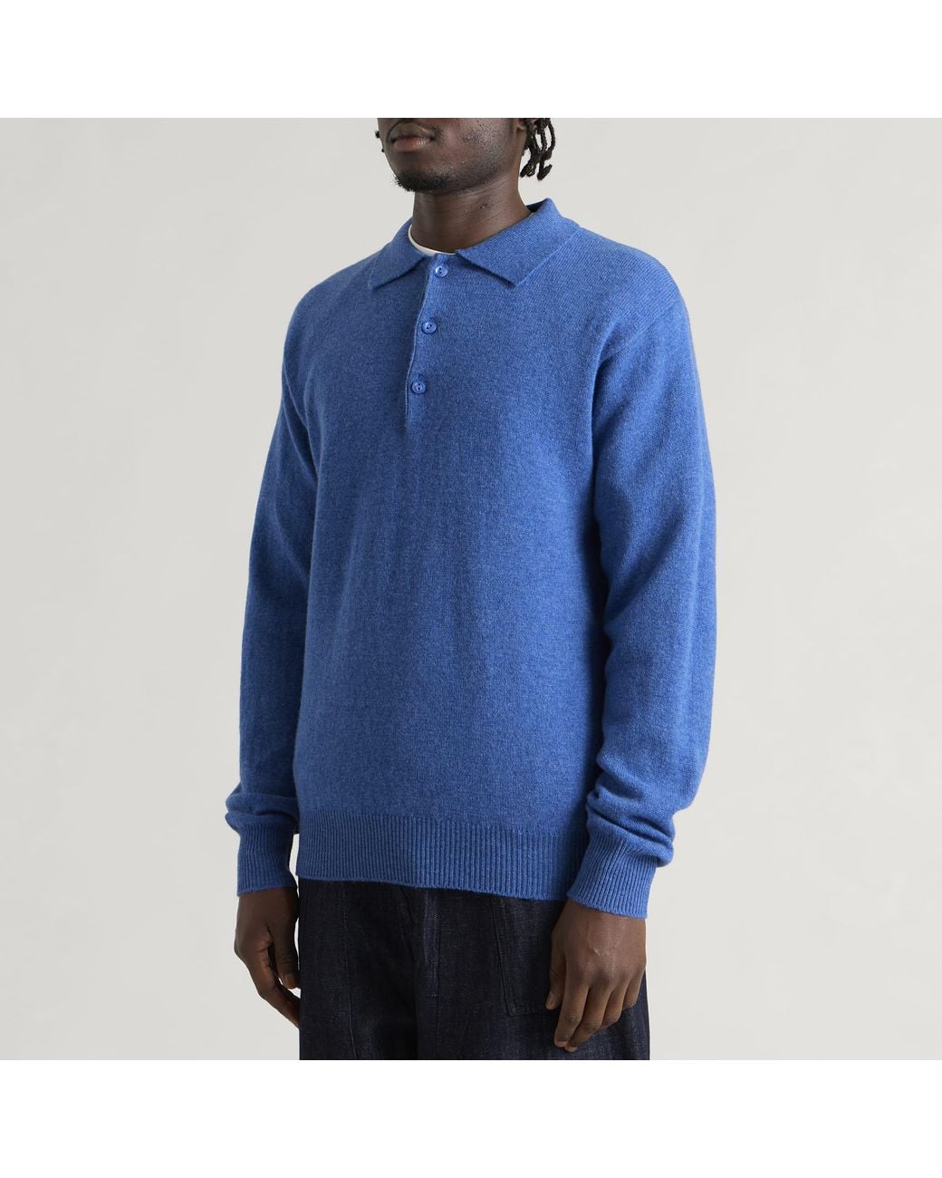 Pittari Blue Knitted Polo for men