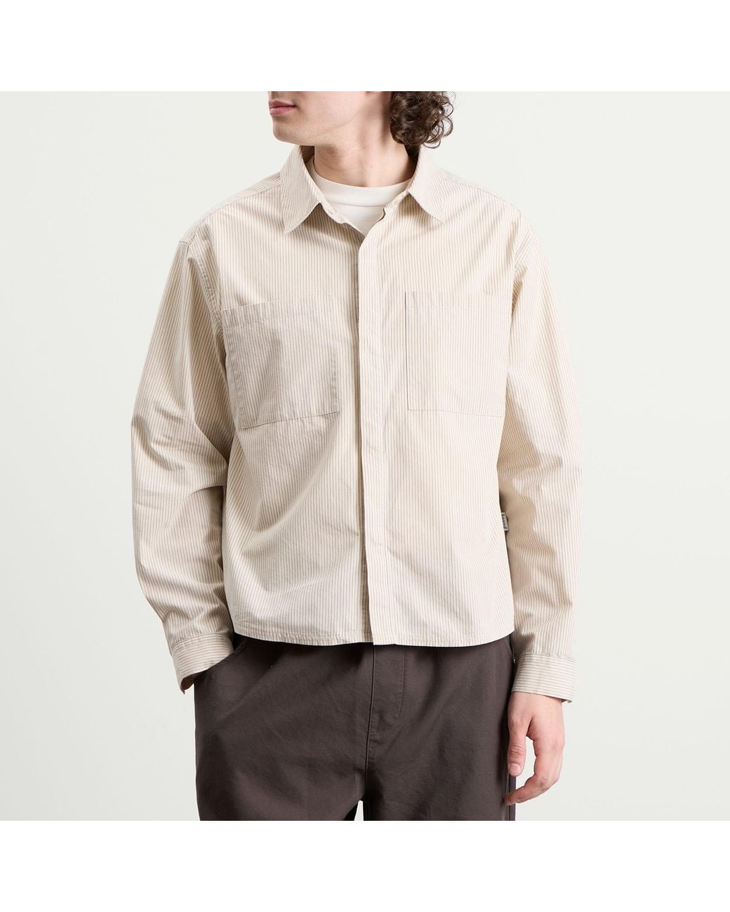 BOUND Natural Lordelo Stripe Longsleeve Shirt for men