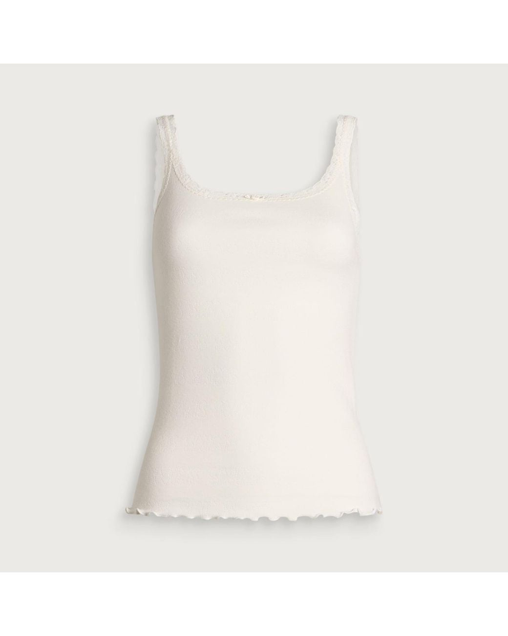 Skims White Pointelle Cami Top