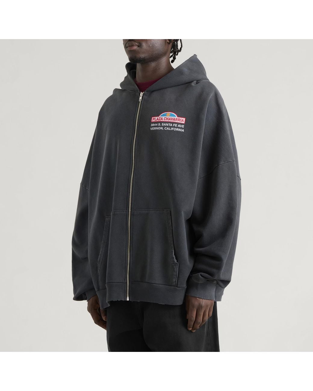 Willy Chavarria Black Plaza Chavarria Zip Hooligan Hoodie for men