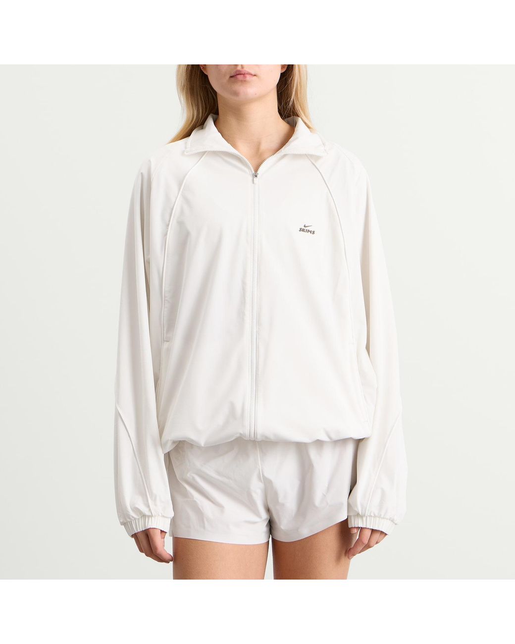 Nike White X Skims Stretch Nylon Oversized Jacket