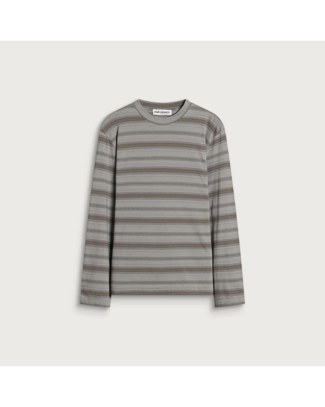 Our Legacy Gray Stripe Box Long Sleeve Top for men