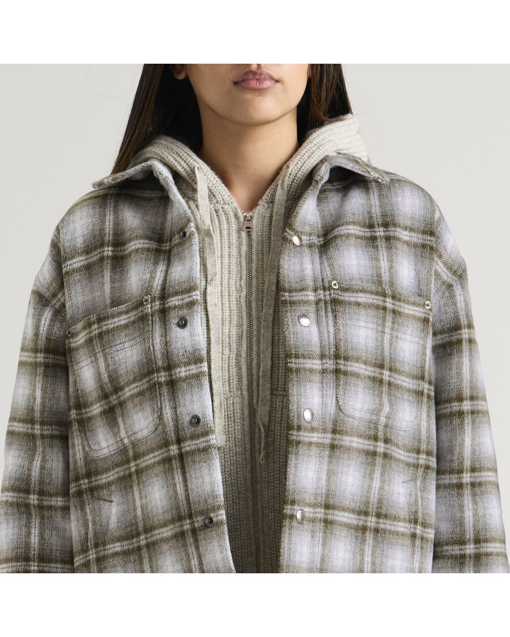 DUNST Gray Quilted Flannel Shirt
