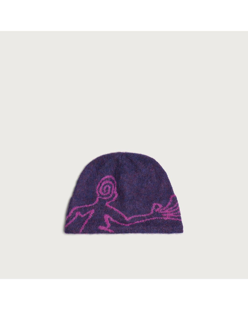 Hiking Patrol Purple Mascot Mohair Mixed Beanie for men