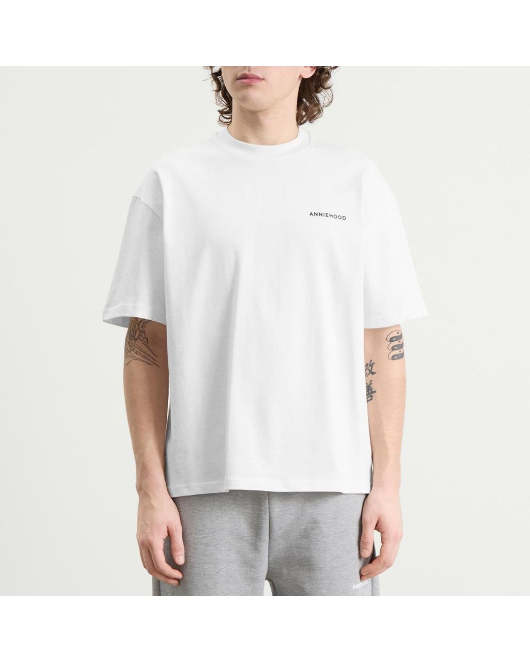Annie Hood White Mini Logo T-Shirt for men