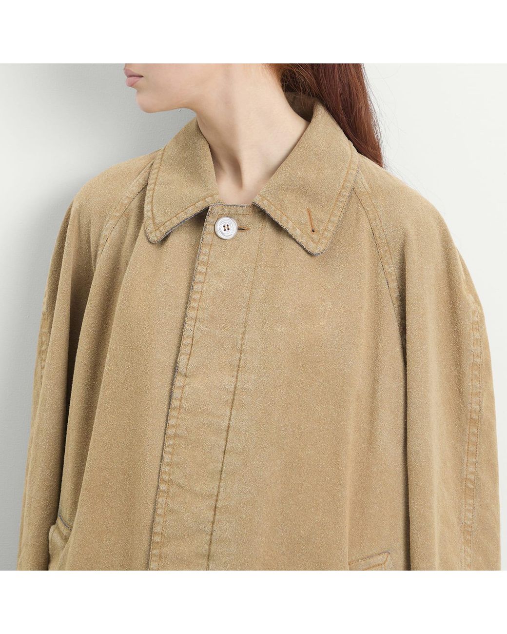Maison Margiela Natural Mm6 Coated Long Coat