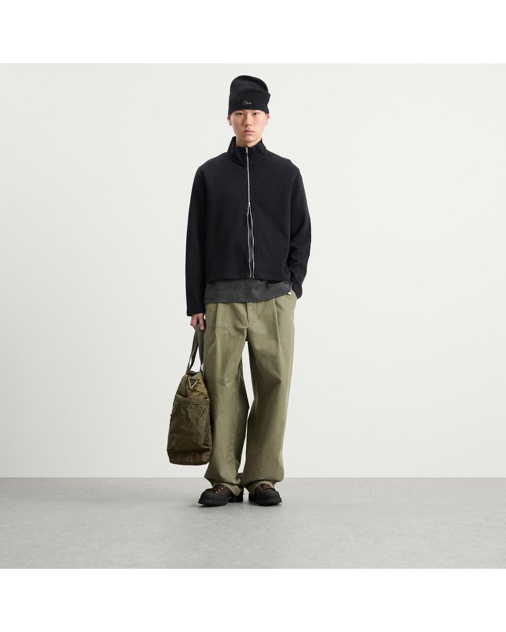 BOUND Green Heavy Canvas Workwear Trousers for men