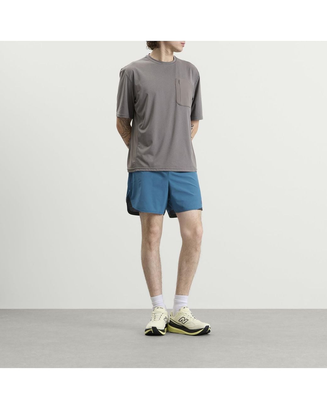 New Balance Blue Rc Essential Short 5" for men