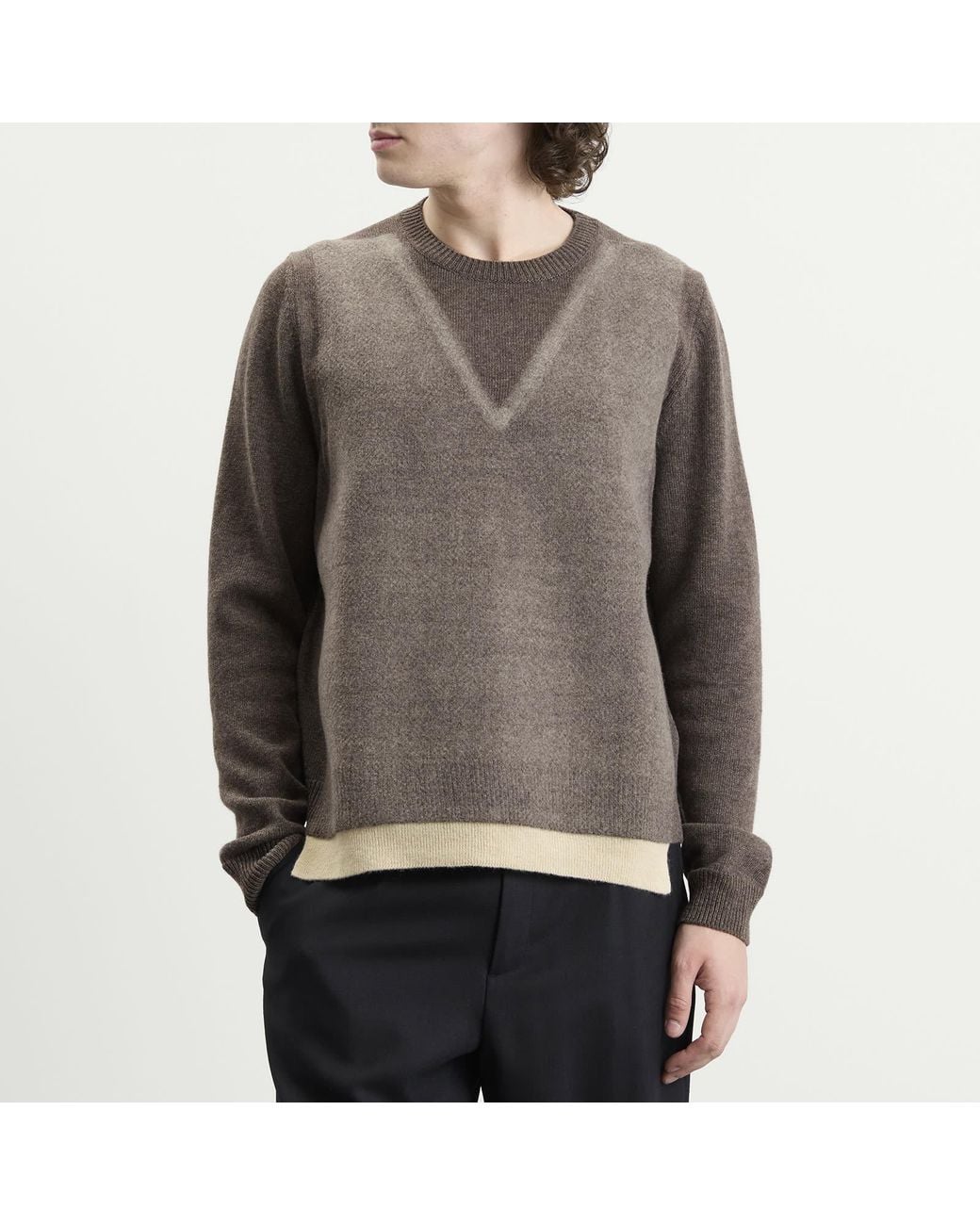 Maison Margiela Gray Fused Knit Sweater for men