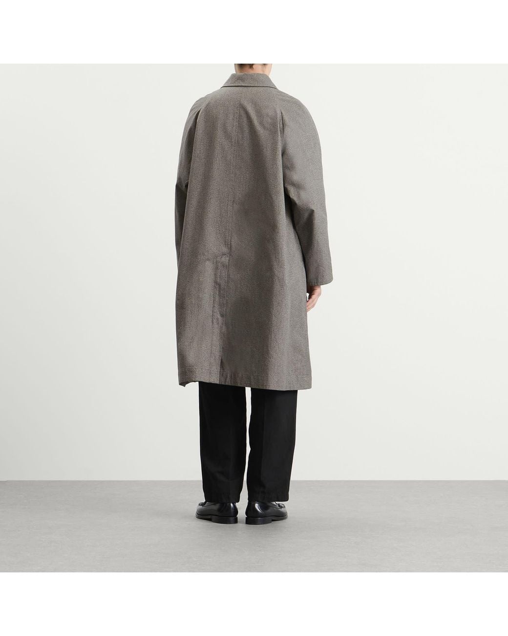 Kaptain Sunshine Gray Cotton Mock Twist Umbrella Coat for men