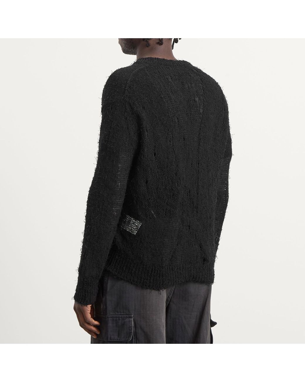 Our Legacy Black Linen Slow V-Neck Jumper for men