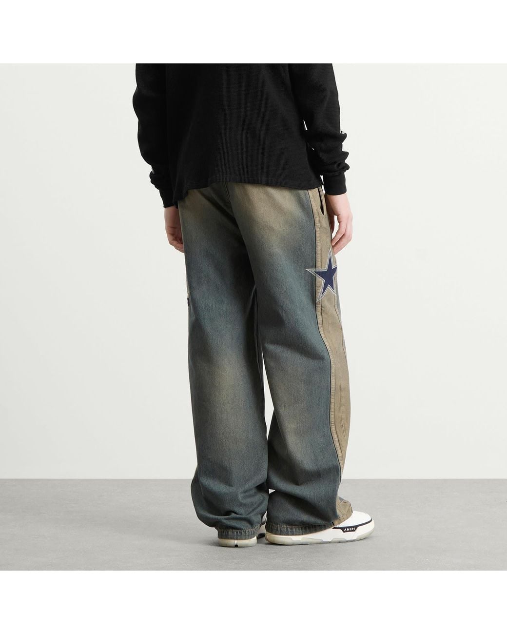 Amiri Gray Sport Denim Track Pants for men