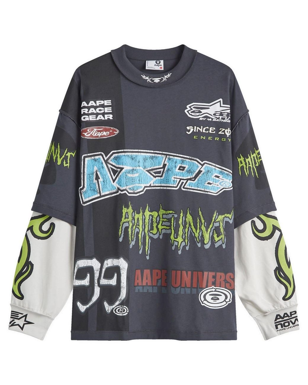 AAPE LONG SLEEVE TEE Aape By A Bathing Ape Now stripe long sleeve