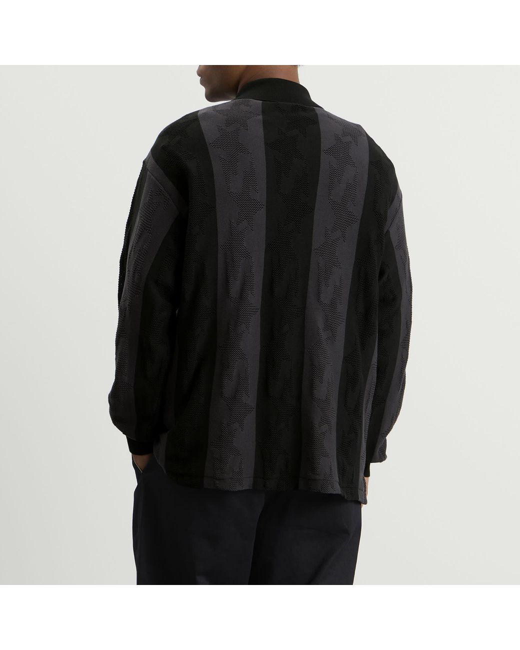 A Bathing Ape Black Sta Stripe Long Sleeve Jersey for men