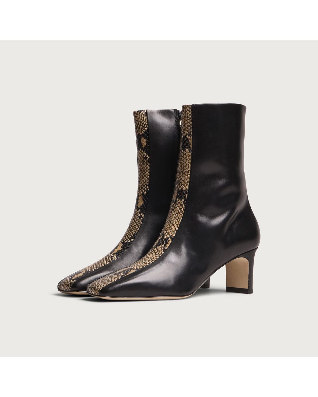 Aeyde Black Billie Square Toe Heel Ankle Boots