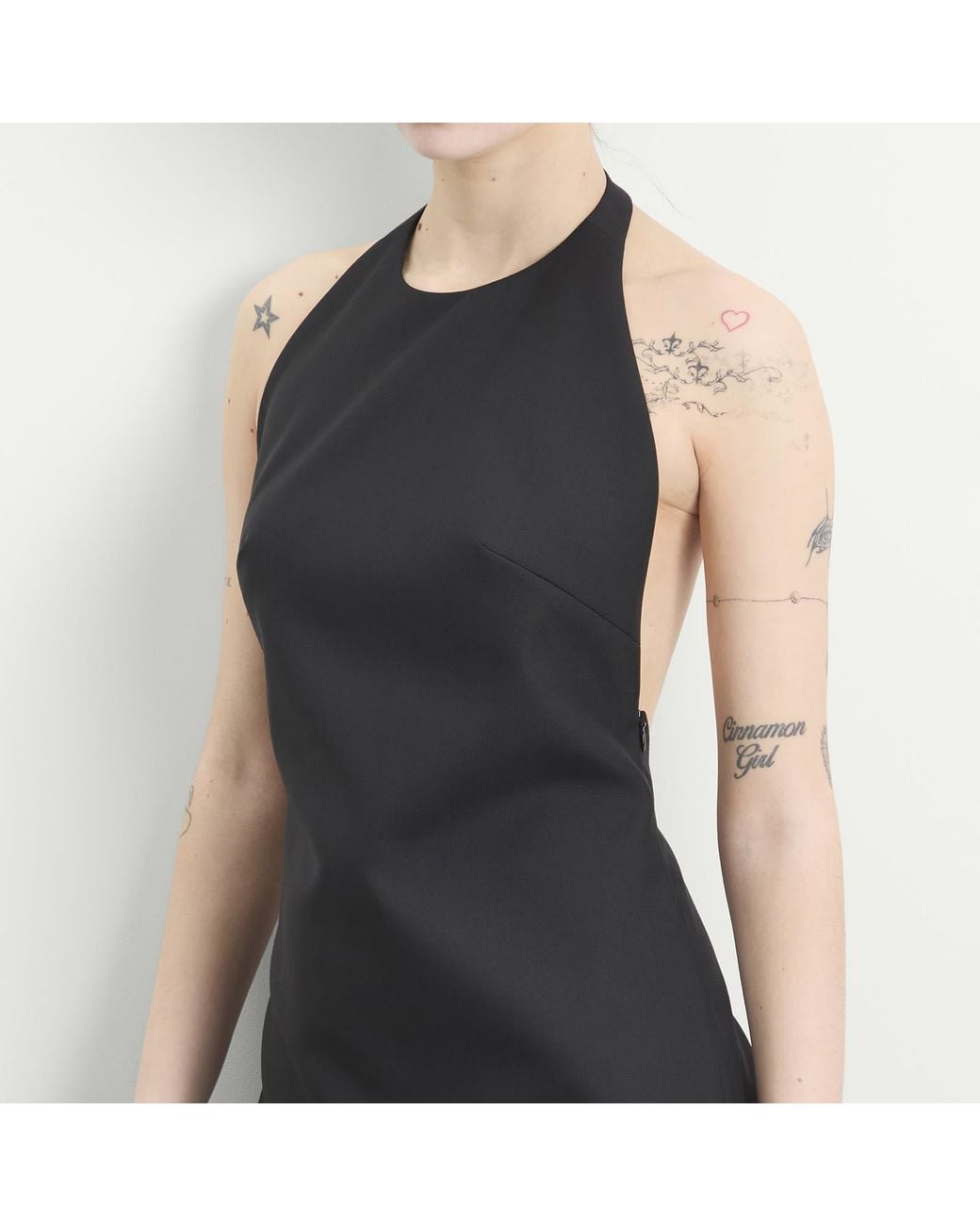 Rohe Black Rohe Pleated Muslin Halter Dress