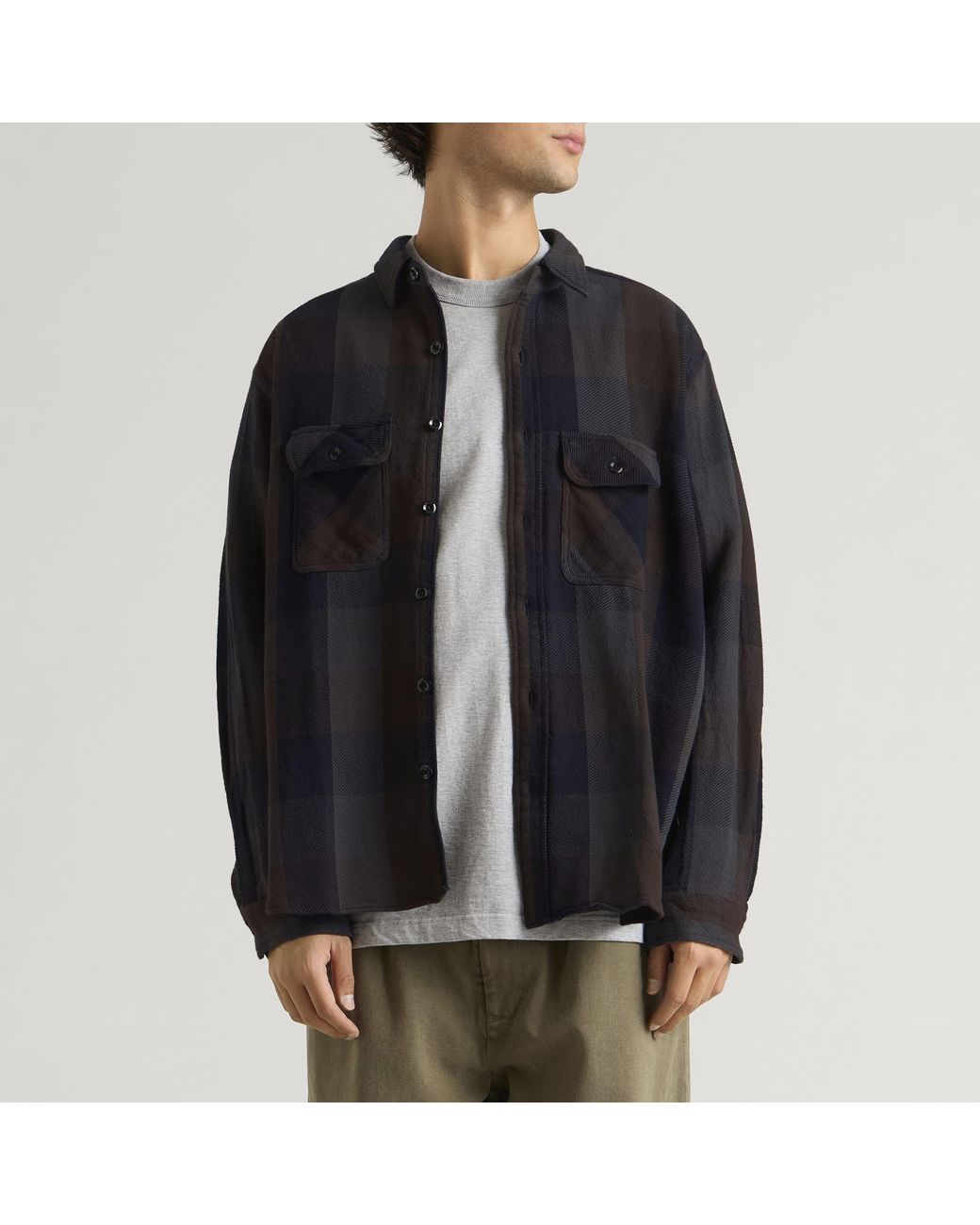 Unlikely Dry Goods Black Heavy Nel Work Shirt for men