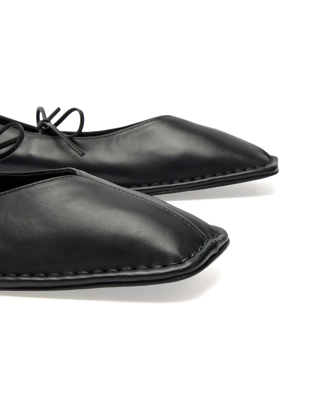 Alohas Black Sway Leather Ballet Flats