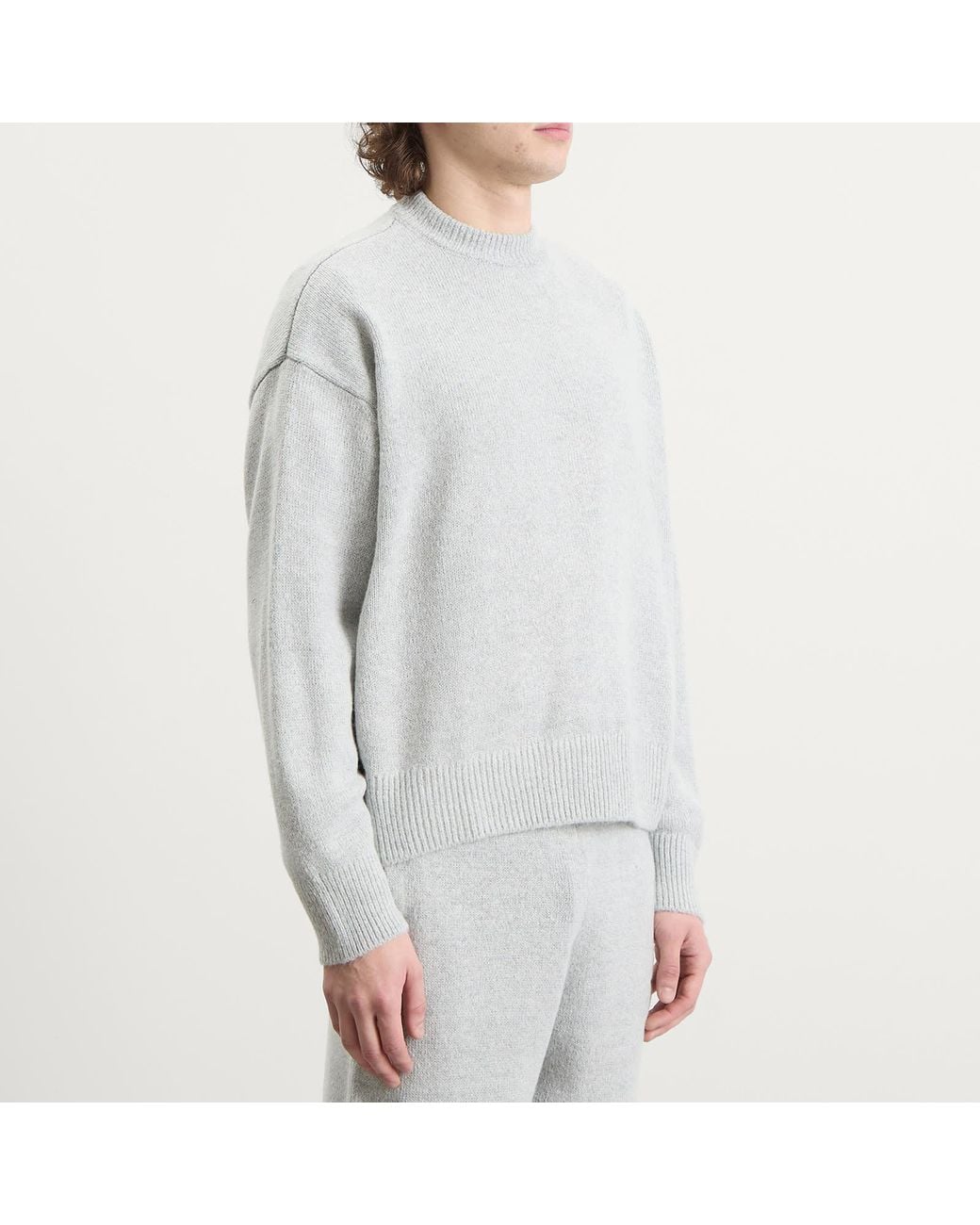 MKI Miyuki-Zoku Gray Mohair Blend Knit Crewneck for men